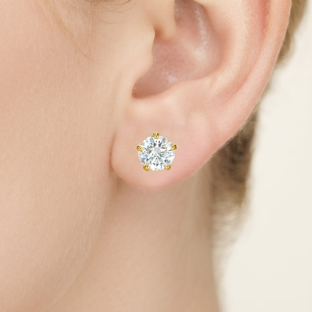 Round Lab Grown Diamond Stud Earrings
