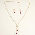 Ruby Lab Grown Diamond Necklace & Earring Set