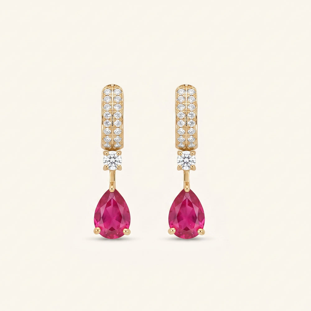 Ruby Lab Grown Diamond Necklace & Earring Set