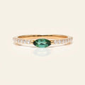Green Tourmaline & Moissanite Engagement Ring