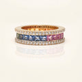 Multi Sapphire & Natural Diamond Wide Eternity Ring