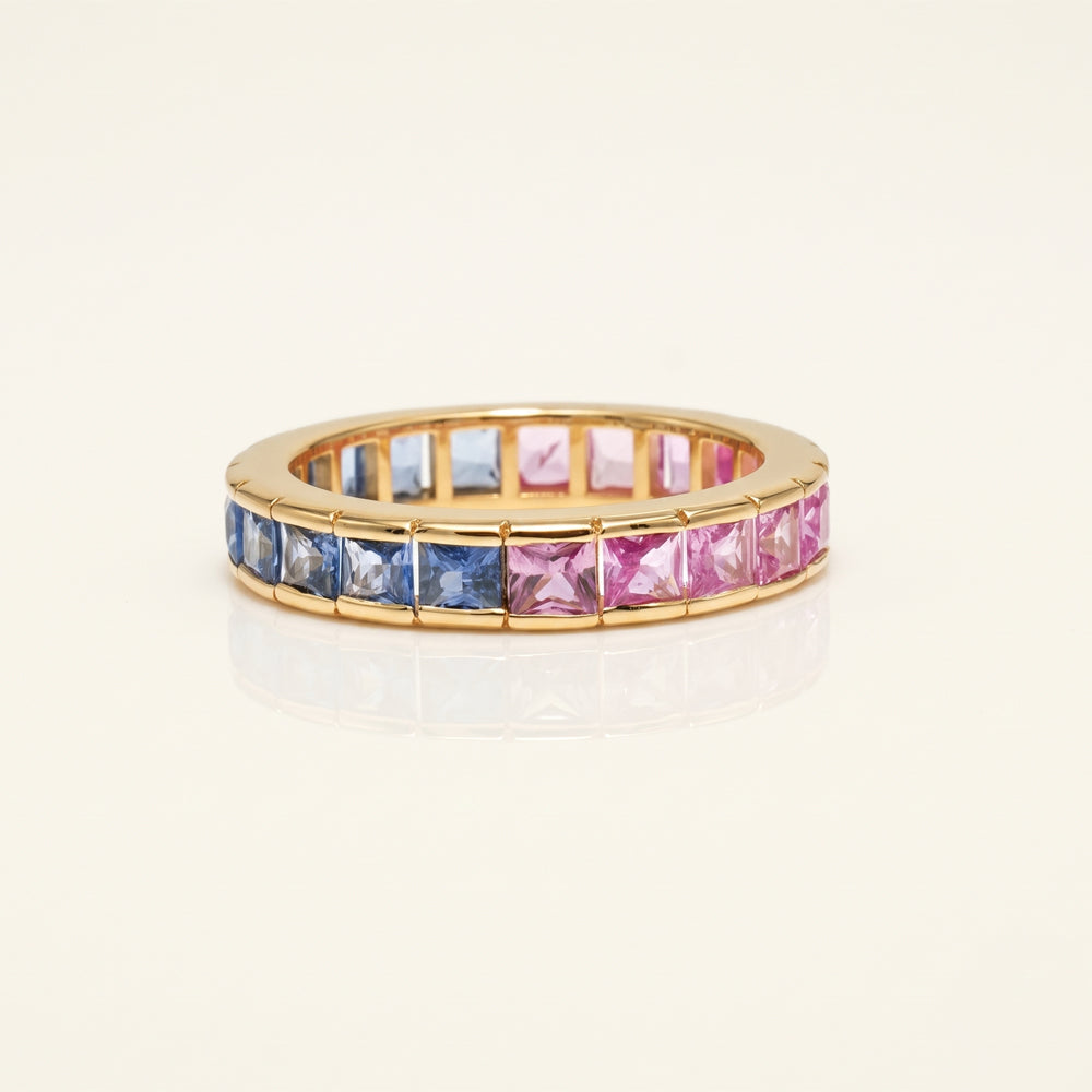 Blue & Pink Multi Sapphire Eternity Ring