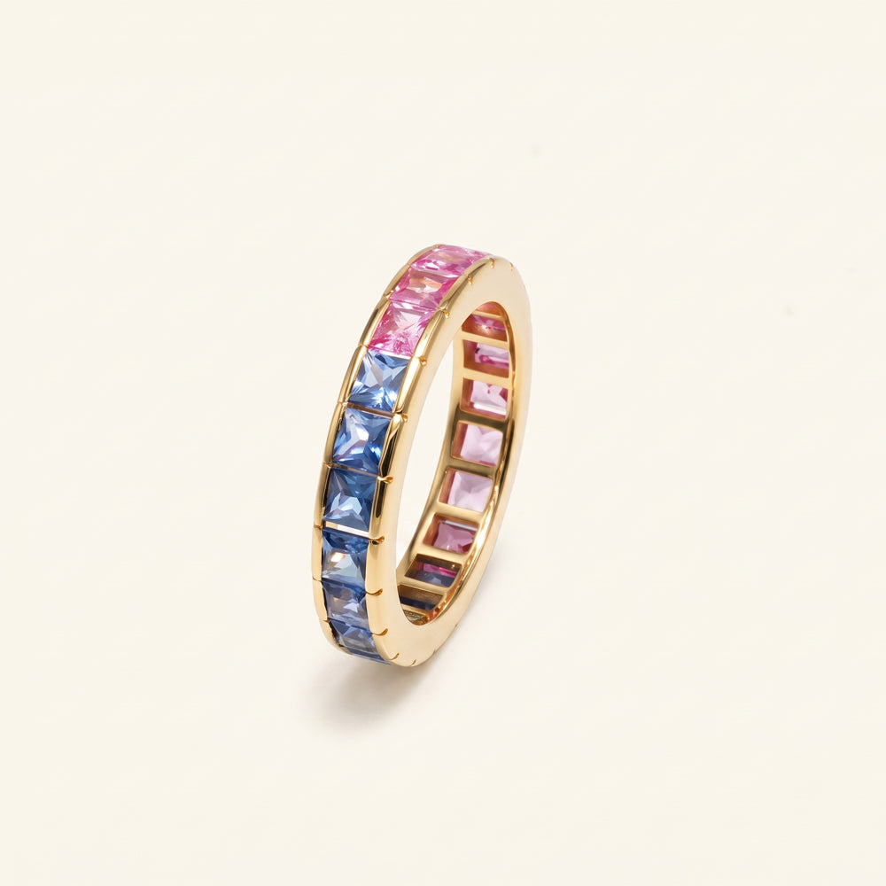 Blue & Pink Multi Sapphire Eternity Ring