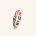 Blue & Pink Multi Sapphire Eternity Ring