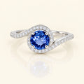 Tanzanite & Moissanite Swirl Engagement Ring