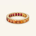 Orange & Red Multi Sapphire Eternity Ring