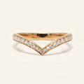 Moissanite Chevron Wedding Ring