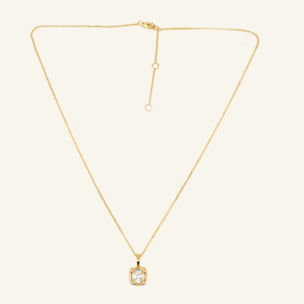 Lab Grown Diamond Cushion Cluster Necklace