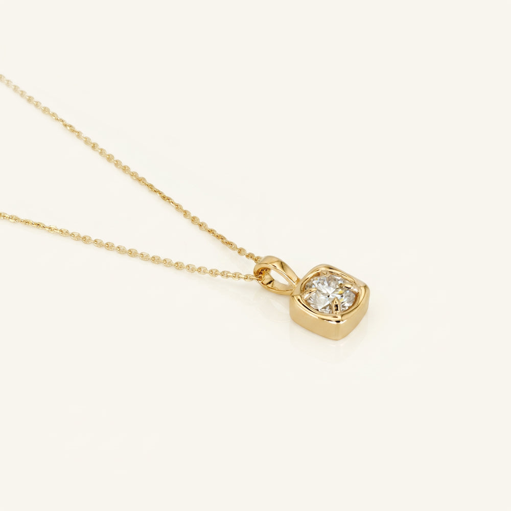 Lab Grown Diamond Cushion Cluster Necklace
