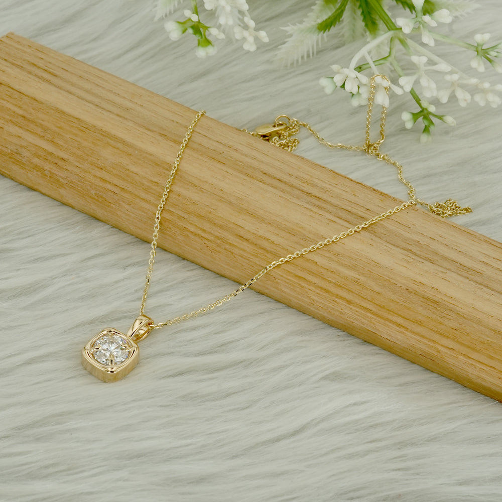Lab Grown Diamond Cushion Cluster Necklace