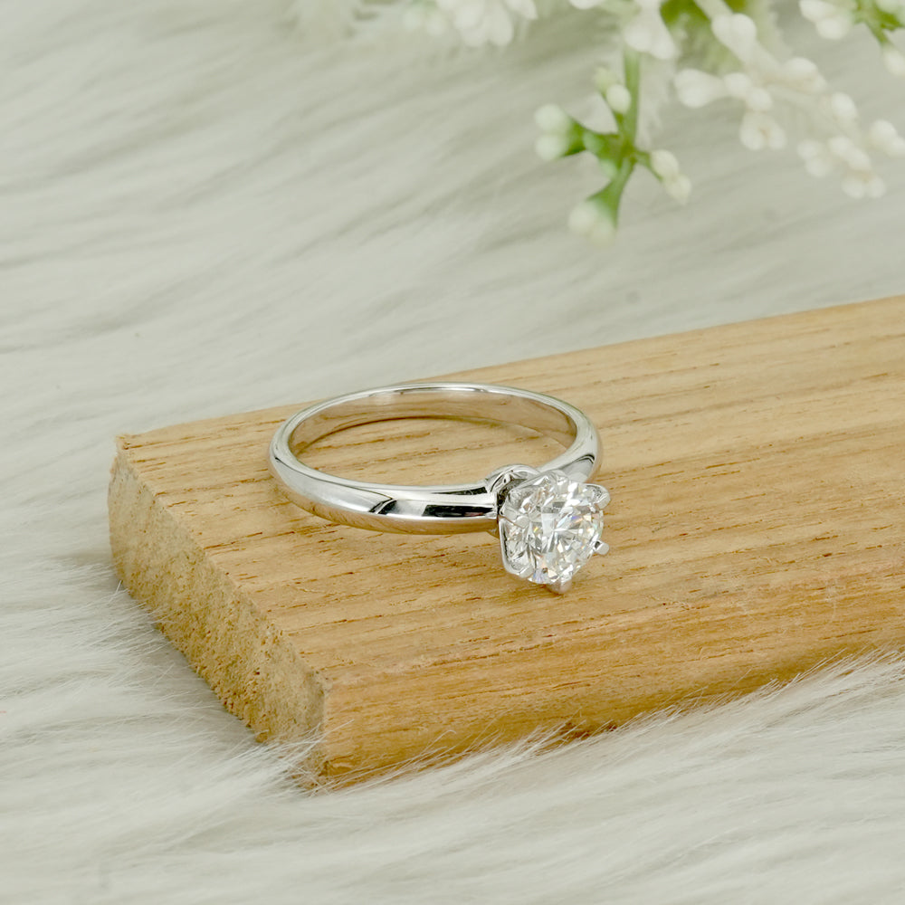 Round Lab Grown Diamond Solitaire Ring