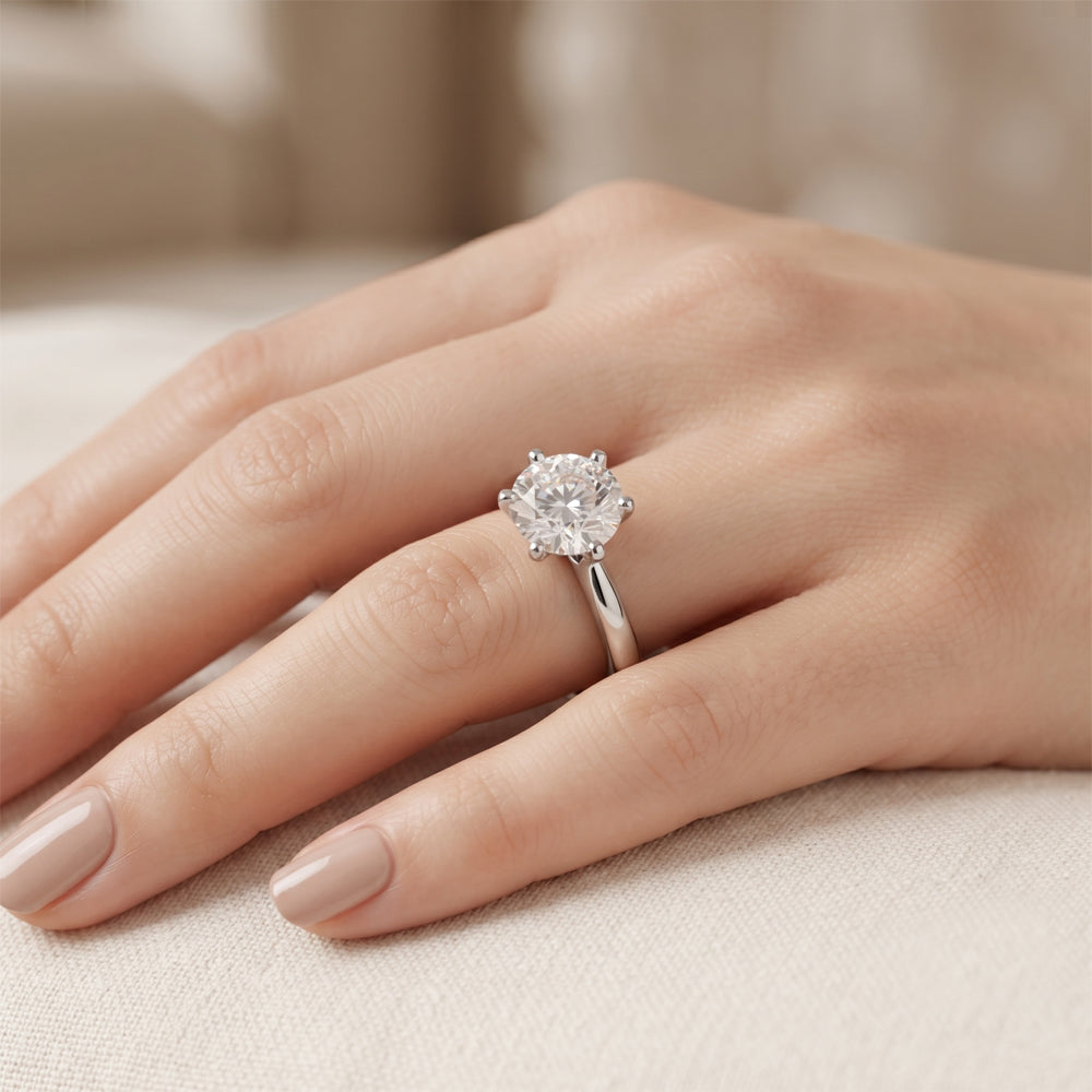 Round Lab Grown Diamond Solitaire Ring