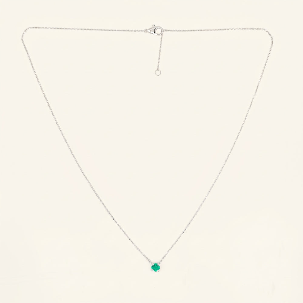 Emerald Solitaire Necklace