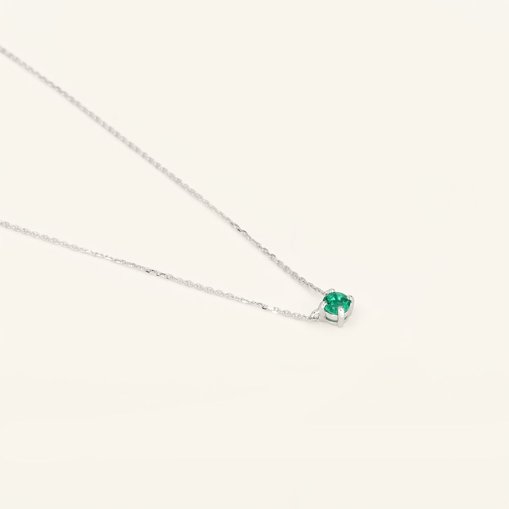 Emerald Solitaire Necklace
