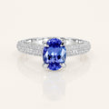 Tanzanite & Moissanite Pavé Engagement Ring