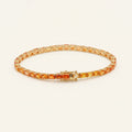 Orange Multi Sapphire Tennis Bracelet