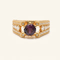 Spinel & Moissanite Ornate Cocktail Ring