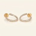 Natural Diamond Double Curve Hoop Earrings