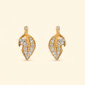 Diamond Leaf Stud Earrings