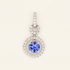 Tanzanite Halo Pendant