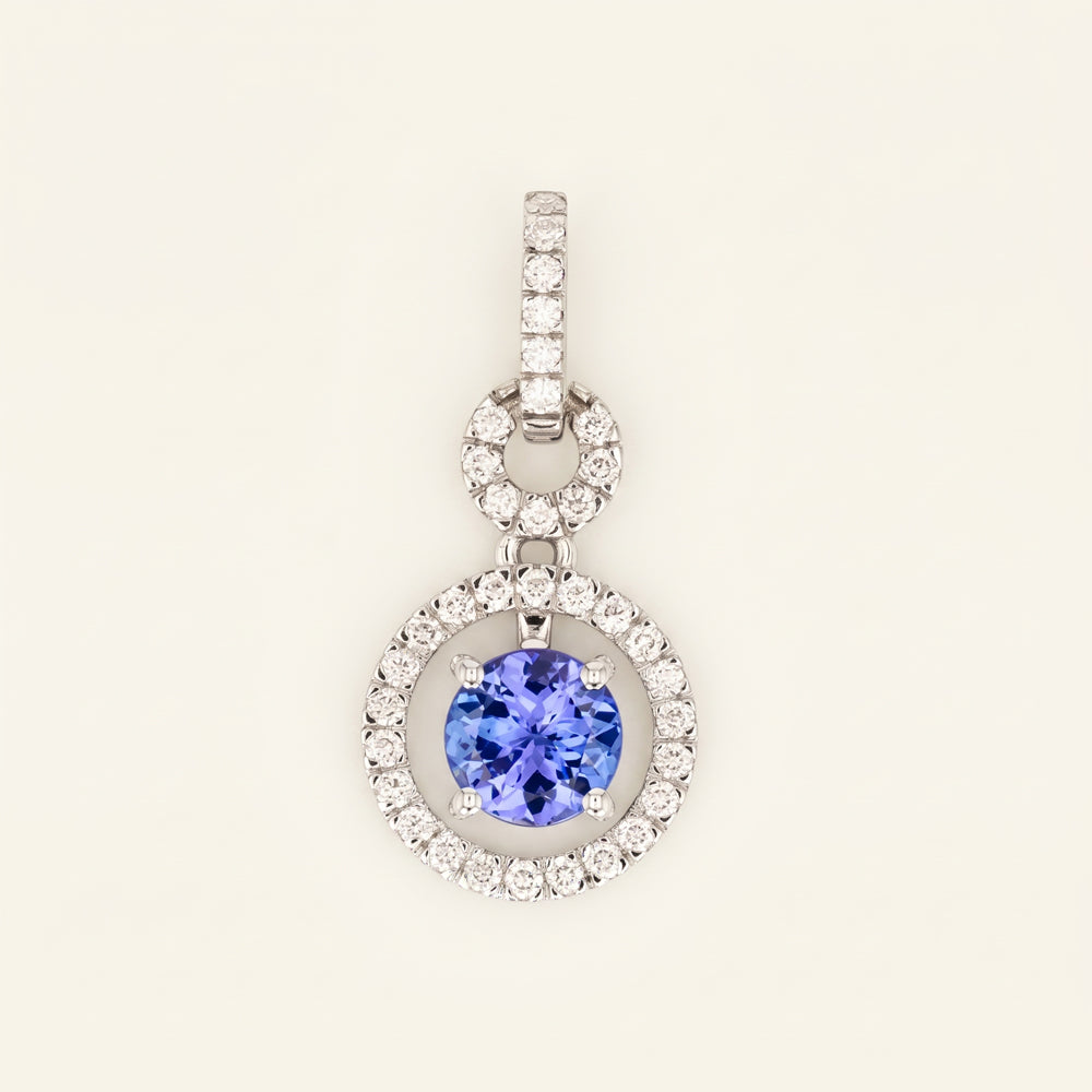Tanzanite Halo Pendant