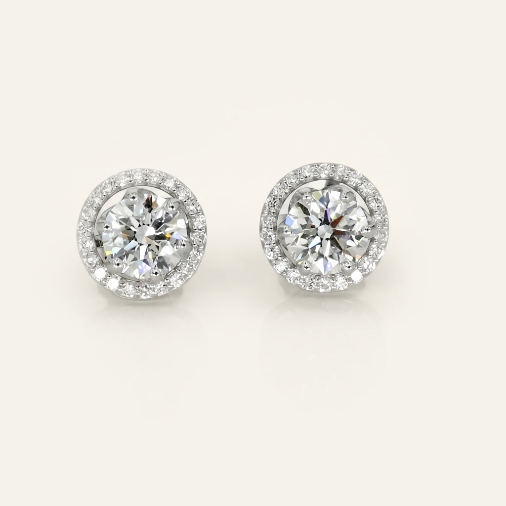 Lab Grown Diamond Halo Stud Earrings