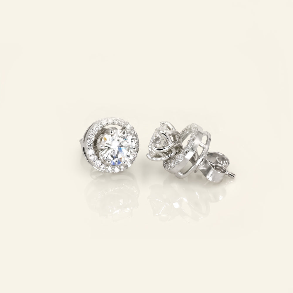 Lab Grown Diamond Halo Stud Earrings