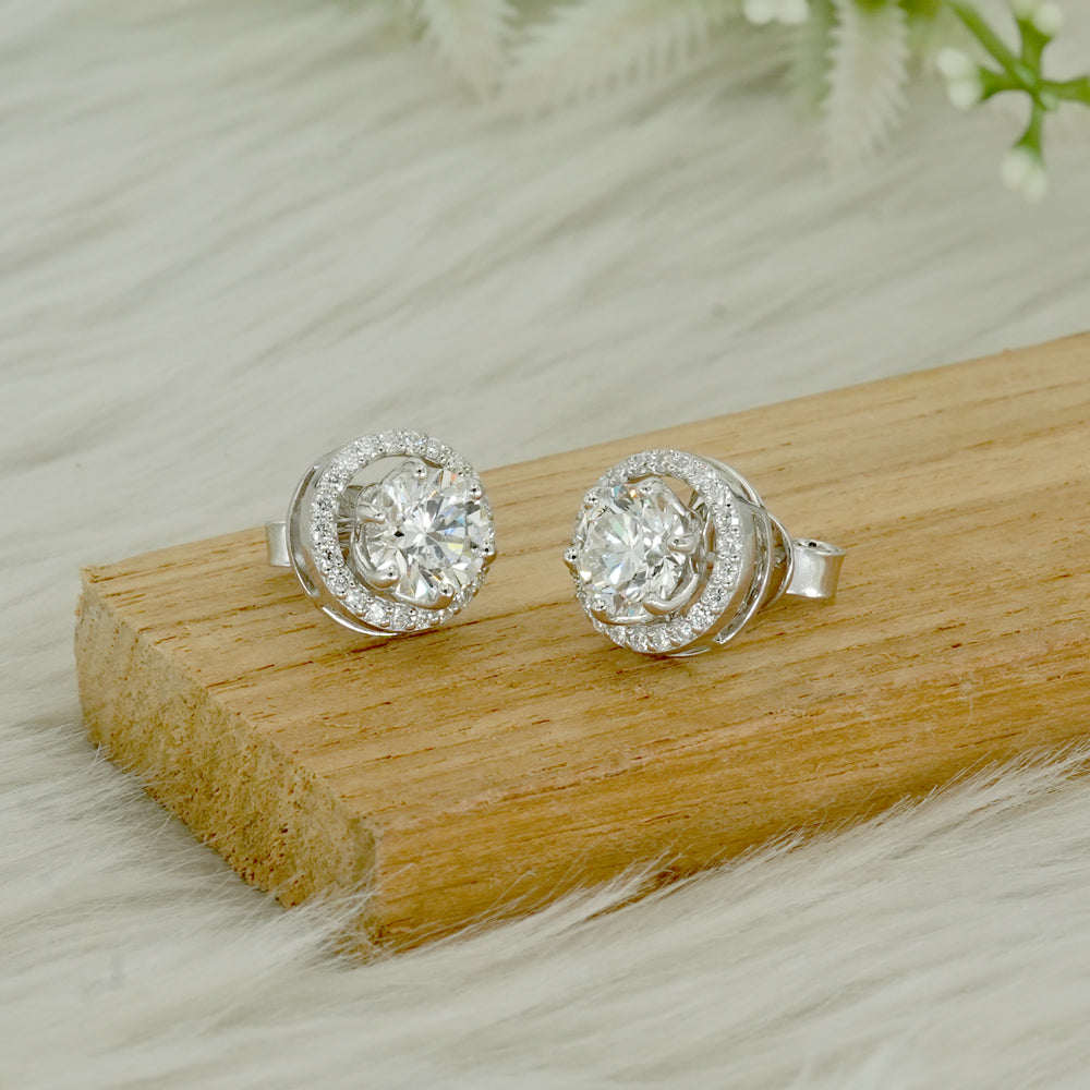 Lab Grown Diamond Halo Stud Earrings