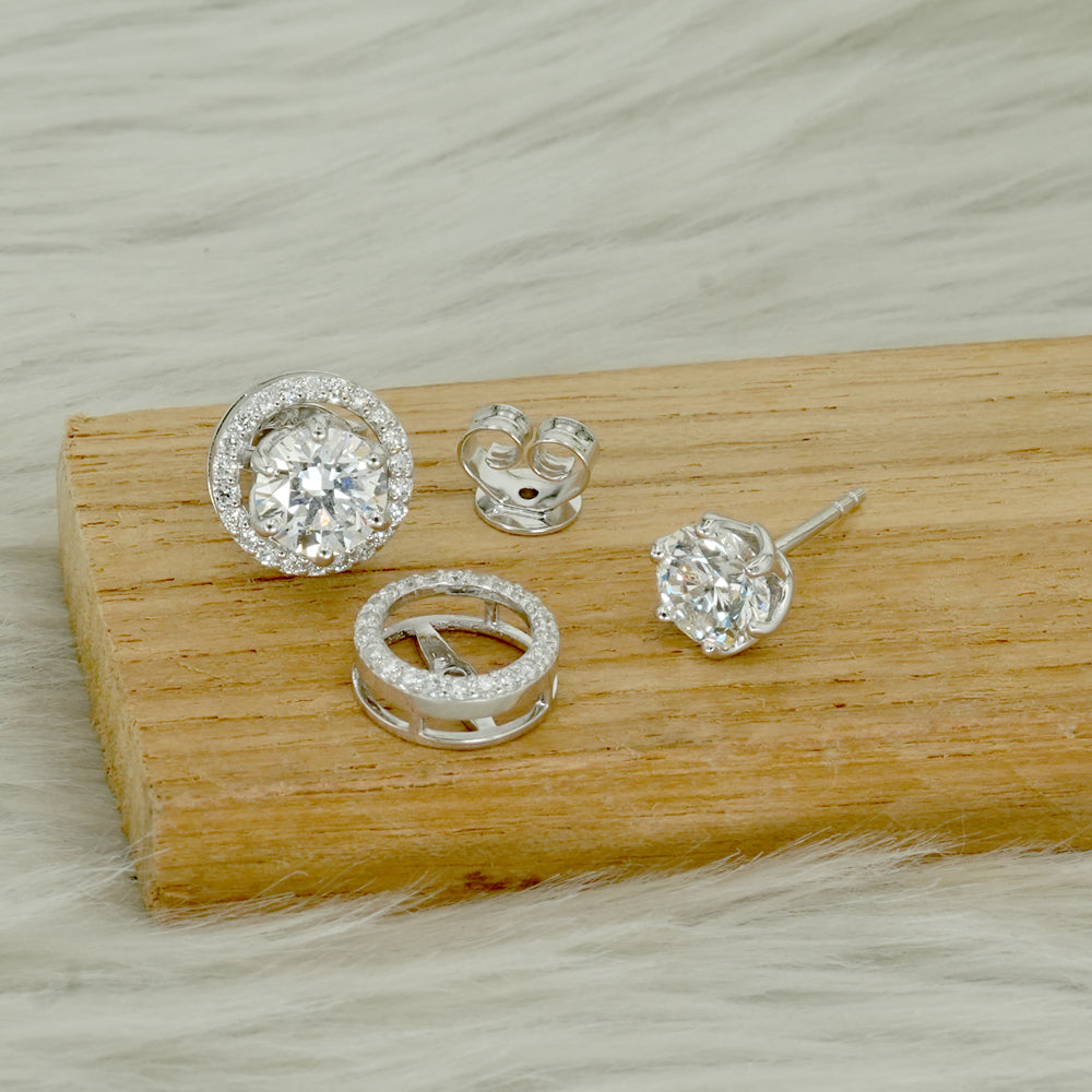 Lab Grown Diamond Halo Stud Earrings