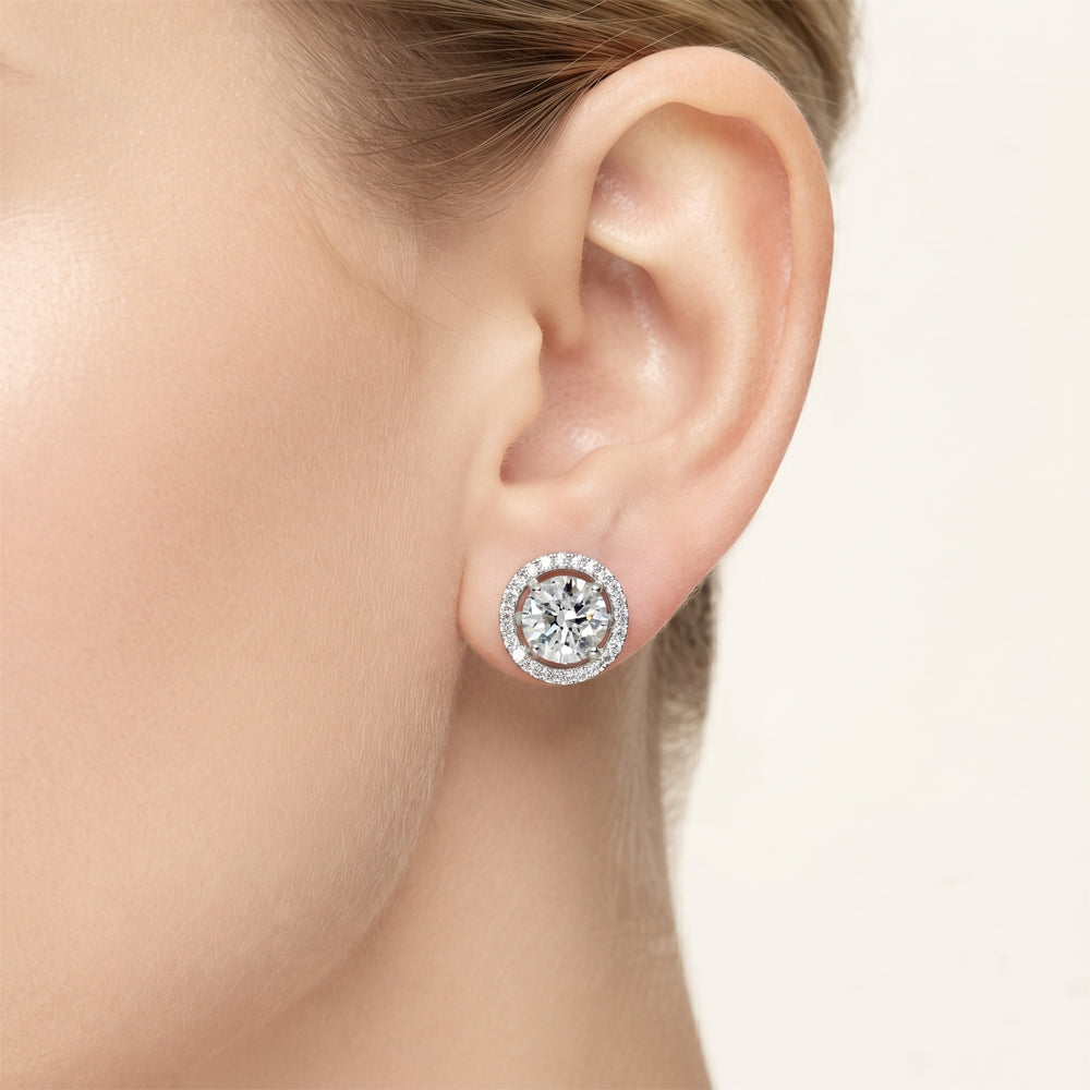 Lab Grown Diamond Halo Stud Earrings