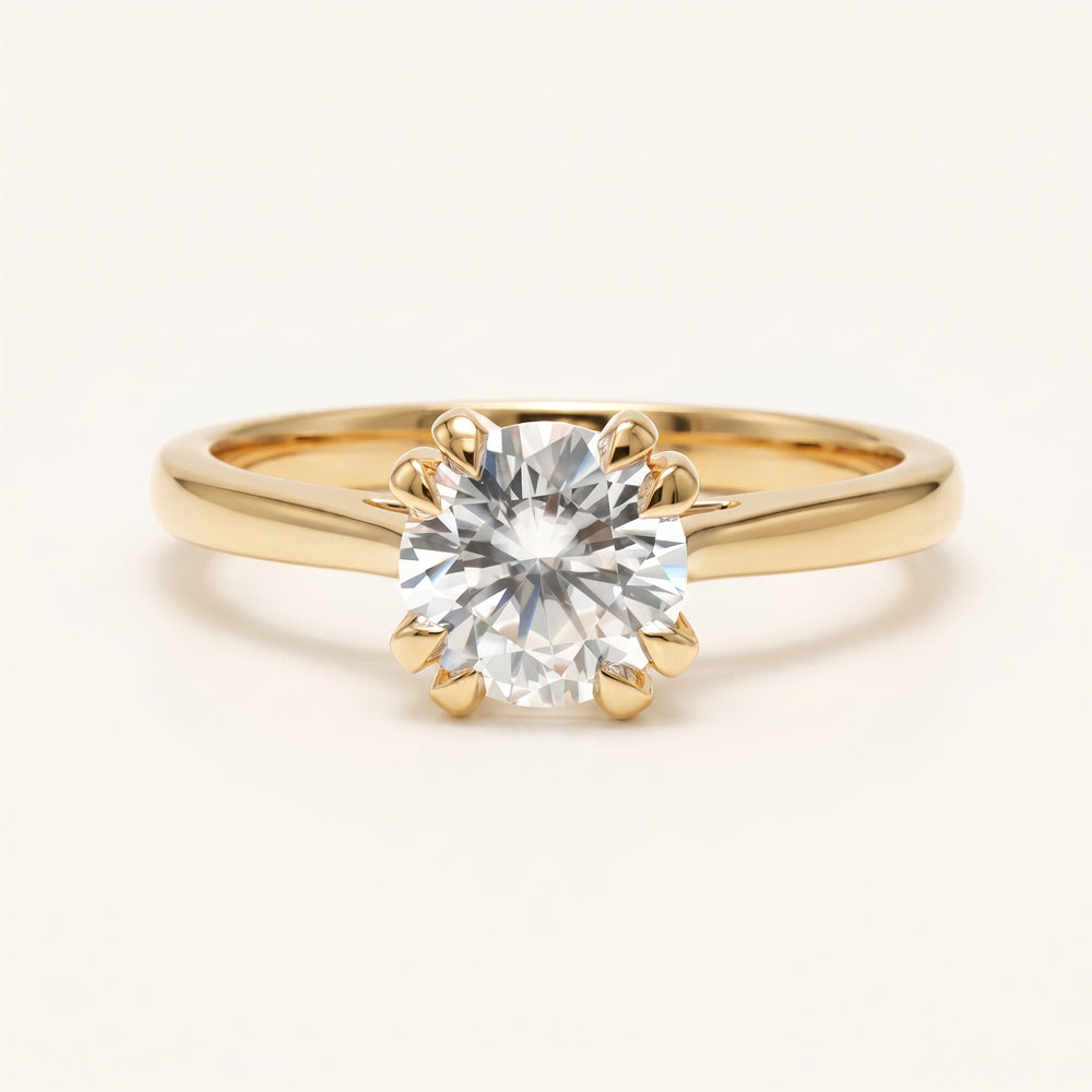 Round Moissanite Solitaire Engagement Ring