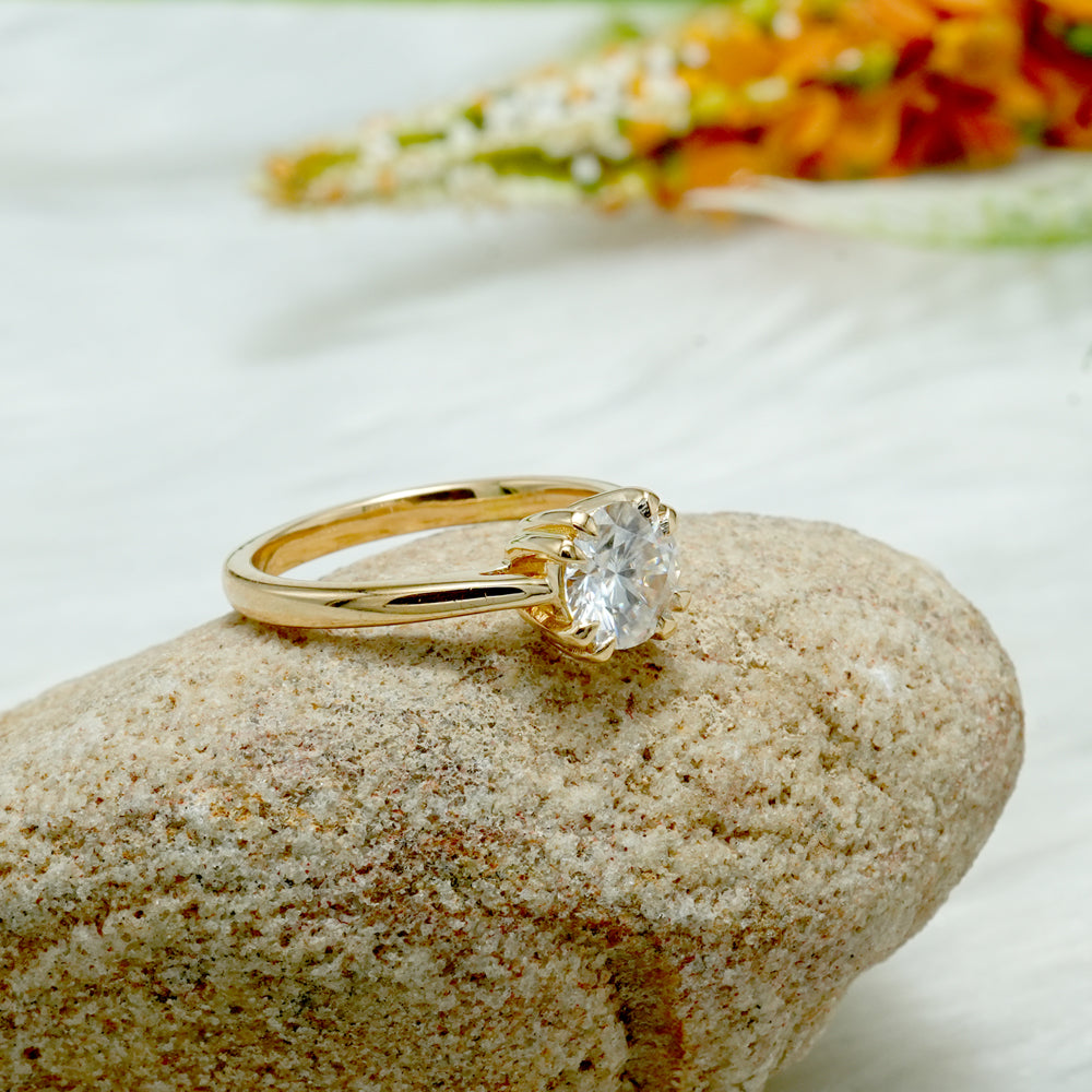 Round Moissanite Solitaire Engagement Ring