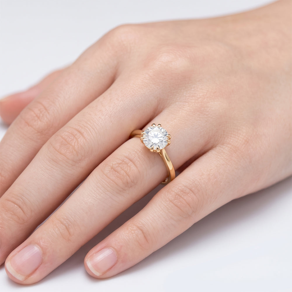 Round Moissanite Solitaire Engagement Ring