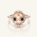 Morganite Diamond Halo Engagement Ring