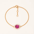 Rubellite Diamond Halo Bracelet