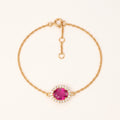 Rubellite Diamond Halo Bracelet
