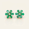 Emerald Floral Stud Earrings