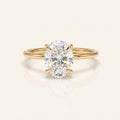 Oval Moissanite Solitaire Engagement Ring