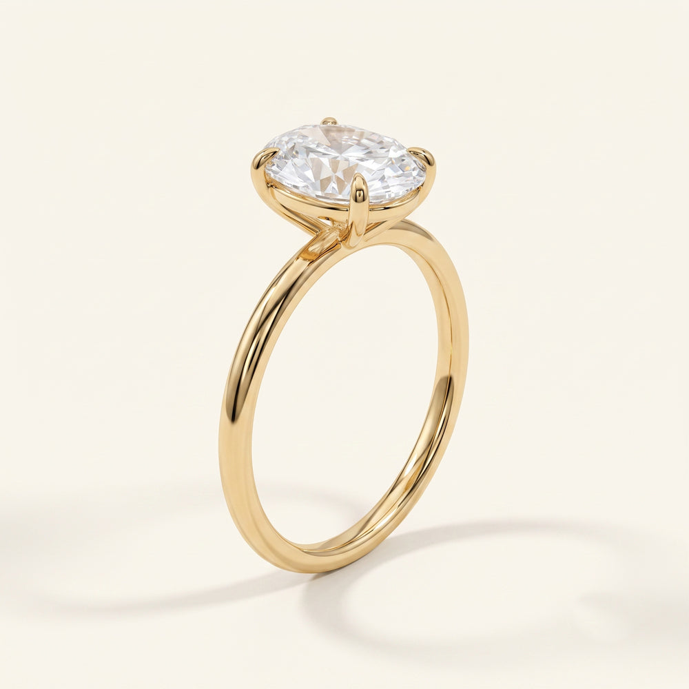 Oval Moissanite Solitaire Engagement Ring