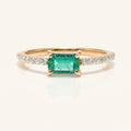 Emerald Moissanite Engagement Ring