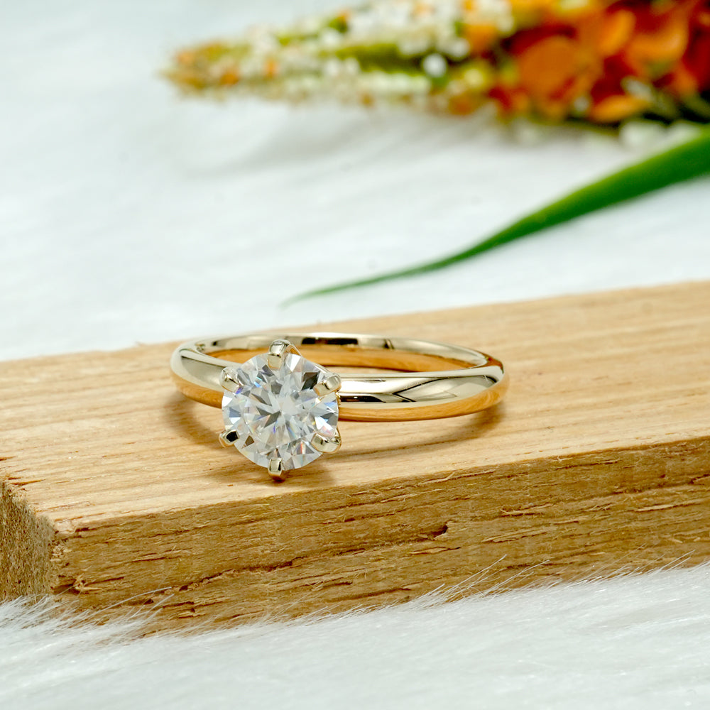 Asscher Moissanite Engagement Ring