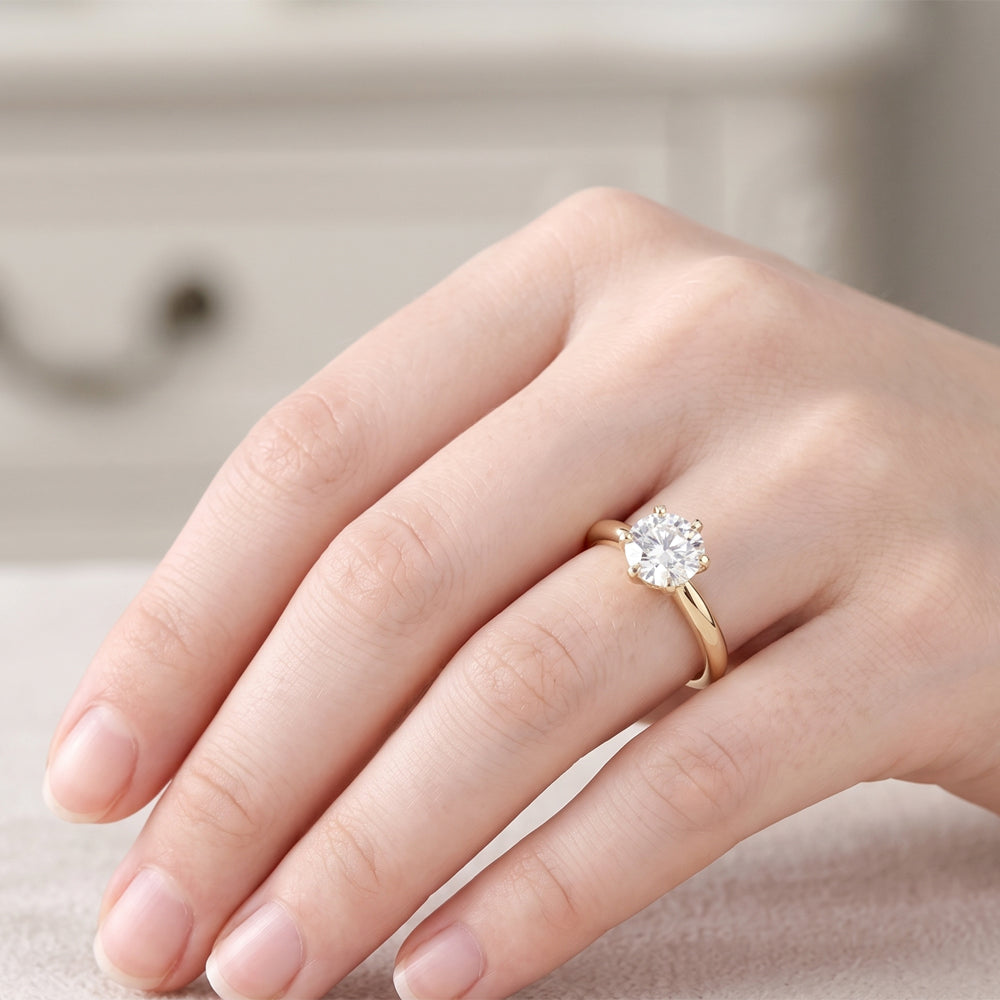 Asscher Moissanite Engagement Ring