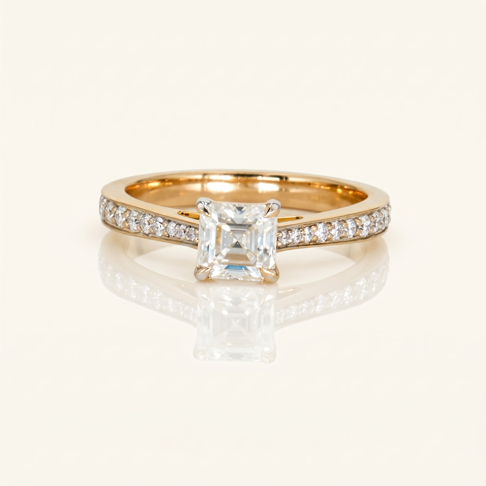 Round Moissanite Solitaire Engagement Ring