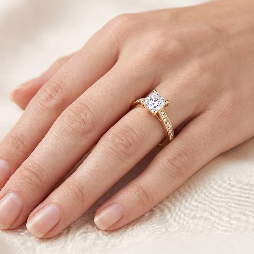 Round Moissanite Solitaire Engagement Ring