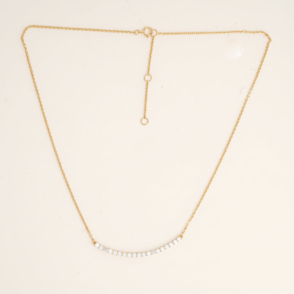 Moissanite Curve Wedding Necklace