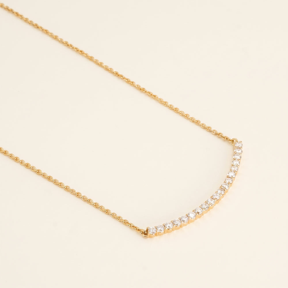 Moissanite Curve Wedding Necklace
