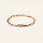 Emerald Pink Sapphire Tennis Bracelet