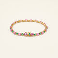 Emerald Pink Sapphire Tennis Bracelet