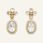 Lab Grown Diamond Polki Floral Drop Earrings
