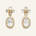 Lab Grown Diamond Polki Floral Drop Earrings